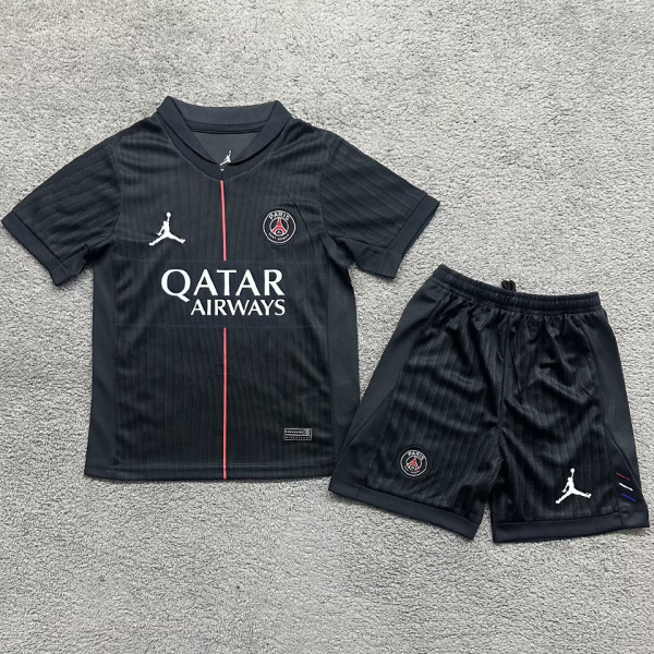 2025/26 PSG 4th Black Kids Soccer Jersey