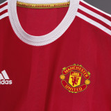 2021/22 M Utd Home Red Retro Player Version Soccer Jersey