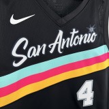 2026/27 Spurs FOX #4 Black City version NBA Jerseys