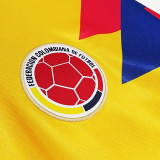 1990 Colombia Home Yellow Retro Soccer Jersey