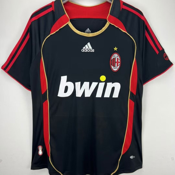2006/07 AC Milan Third Black Retro Soccer Jersey