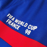 1998 France Home Long Sleeve Retro Soccer Jersey