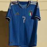 2026/27 Italy Home Blue Fans Long Sleeve Soccer Jersey