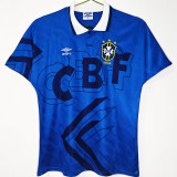 1991/93 Brazil Away Blue Retro Soccer Jersey