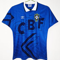 1991/93 Brazil Away Blue Retro Soccer Jersey