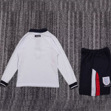 1998 England Home Kids Retro Long Sleeve Soccer Jersey