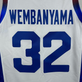 2024 Team FRANCE WEMBANYAMA #32 White NBA Jersey