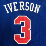 IVERSON # 3 76ers Blue Mitchell Ness Retro Jerseys