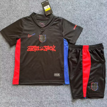 2024/25 BA x Travis Scott  Away Black Kids Soccer Jersey 胸前新广告