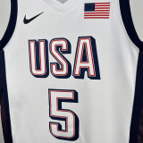 2024 Team USA EDWARDS #5 White NBA Jersey