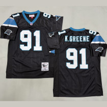 K. GREENE #91 Men's Carolina Panthers Retro NFL Jersey 黑豹