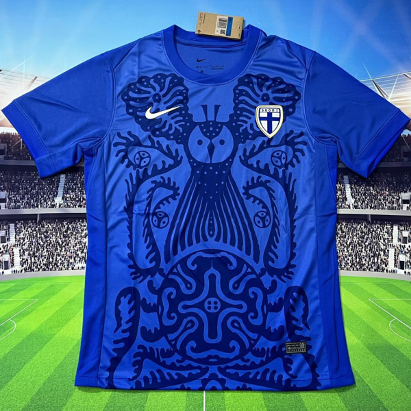 2025/26 Finland Away Blue Fans Soccer Jersey