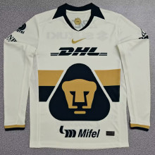 2025/26 Pumas UNAM Home White Long Sleeve Soccer Jersey