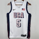 2024 Team USA EDWARDS #5 White NBA Jersey
