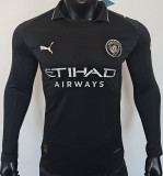 2025/26 Man City Away Black Player Version Long Sleeve Soccer Jersey