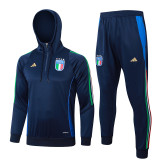 2025 Italy Sapphire Blue Hoody Zipper Jacket