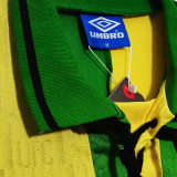1992/94 M Utd Yellow And Green Long Sleeve Retro Soccer Jersey