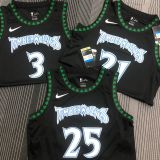 2018 Timberwolves EDWARDS # 1 Black Retro NBA Jerseys Hot Pressed