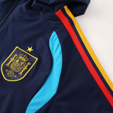 2026/27 Spain Baby Blue Hoody Thickened Fluff Zipper Jacket Tracksuit