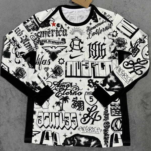2025 Club America Fans Long Sleeve Soccer Jersey
