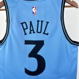 2025 Clippers PAUL #3 Blue City Edition NBA Jersey