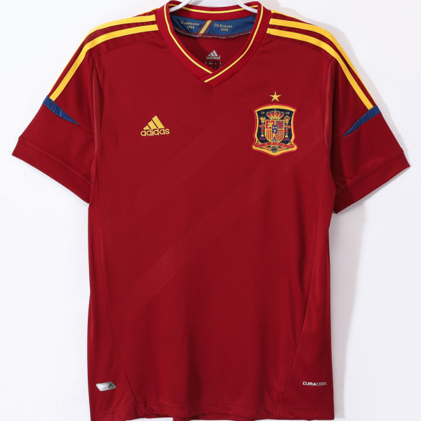 2012 Spain Home Red Retro Soccer Jersey