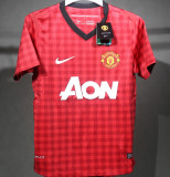 2012/13 M Utd Home Red Retro Player Version Soccer Jersey