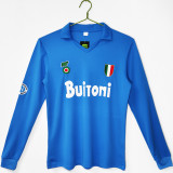 1987/88 Napoli Home Blue Retro Long Sleeve Soccer Jersey