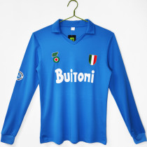 1987/88 Napoli Home Blue Retro Long Sleeve Soccer Jersey