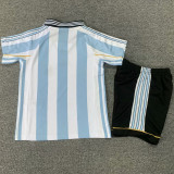 1998 Argentina Home Retro Kids Soccer Jersey