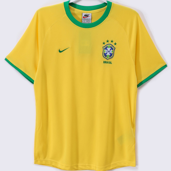 2000 Brazil Home Yellow Retro Soccer Jersey