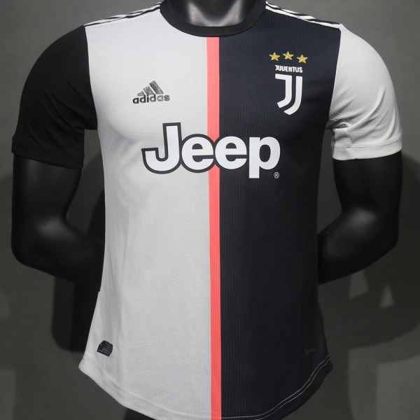 2019/20 JUV Home White Black Retro Player Version Soccer Jersey