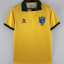 1988 Brazil Home Yellow Retro Soccer Jersey