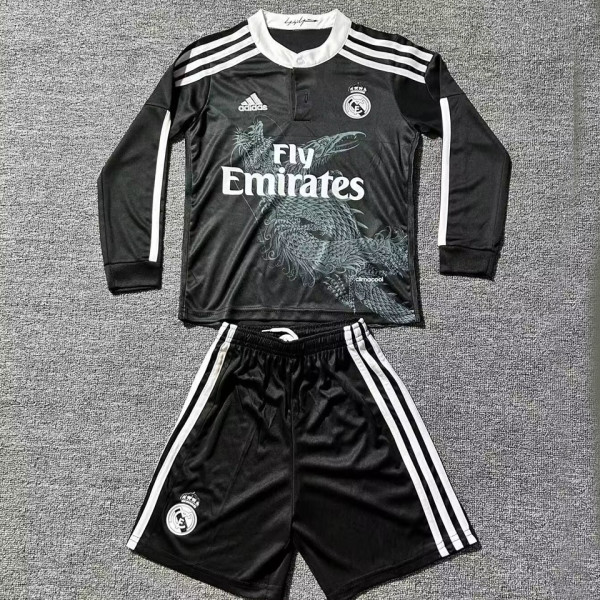 2014/15 RM Black Dragon Retro Kids Long Sleeve Soccer Jersey