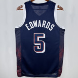 2024 Team USA EDWARDS #5 Sapphire Blue NBA Jersey