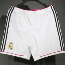 2014/2015 RM Home White Retro Player Version Shorts Pants 球员版