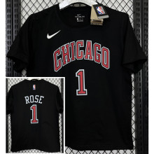 2025 BULLS ROSE #1 Black High Quality Casual T-Shirt T160
