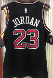 Bulls Jordan #23 Black NBA Jerseys Hot Pressed