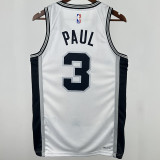 Spurs PAUL  #3  White NBA Jerseys