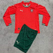 2025/26 Portugal Home Kids Long Sleeve Soccer Jersey 长袖童装
