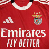 2025/26 Benfica Home Red Fans Long Sleeve Soccer Jersey