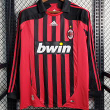 2007/08 AC Milan Home Long Sleeve Retro Jersey