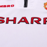 1998/1999 M Utd White Retro Kids Soccer Jersey