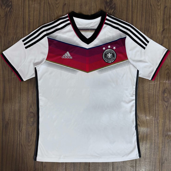 2014 Germany Home White Retro Fans Soccer Jersey  3 Start 三星