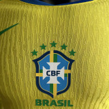 2025/26 Brazil Home Yellow Player Version Long Sleeve Soccer Jersey