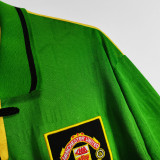 1992/94 M Utd Yellow And Green Long Sleeve Retro Soccer Jersey