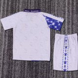1996/97 RM Home White Blue Retro Kids Soccer Jersey