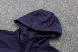 2024 PSG Dark Purple Hoody Zipper Jacket Tracksuit