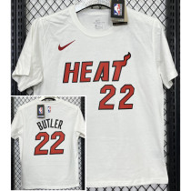 2025 Miami HEAT BUTLER #22 White High Quality Casual T-Shirt T156