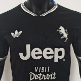 2025/26 JUV Third Black Player Version Soccer Jersey 带胸前新广告